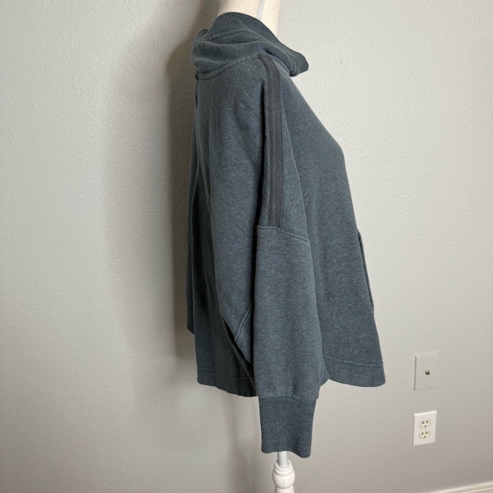 Prana Permafrost Funnel Neck Hooded Sweatshirt Gray Heather Small - Picture 5 of 6
